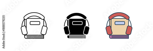 audio book icon. Line, solid and filled outline colorful version, outline and filled vector sign. Idea Symbol, logo illustration. Vector graphics