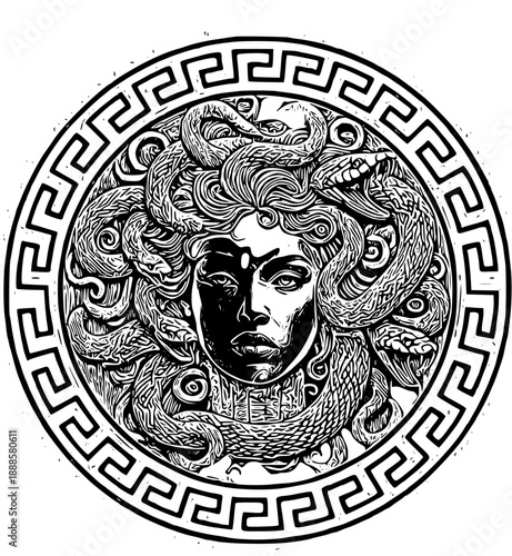 Medusa's powerful gaze in ancient Greek mythology symbol