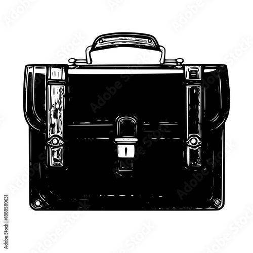 Professional black briefcase with secure lock and handle