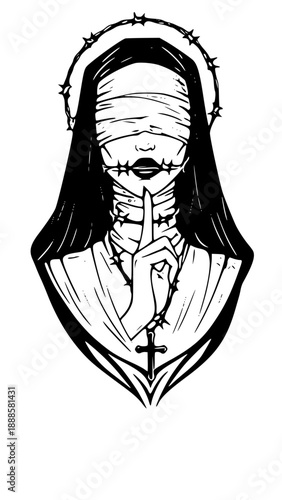 Mysterious Blindfolded Nun