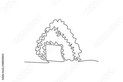 onigiri. Sushi concept. Single line draw design. Full length animation illustration. High quality 4k footage