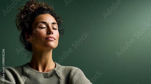 Person Taking a Mindful Moment with a Weighted Lap Pad in an Office Quiet Room

