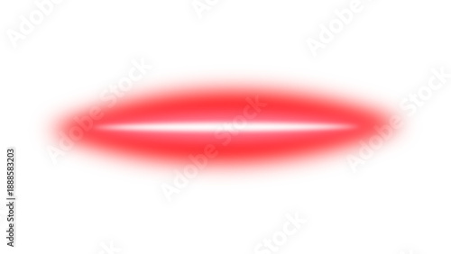 Red pink cyan neon glowing horizontal radiant energy electric light ray beam flare. Flat oval bright luminous light flash streak with futuristic sparkle. Vector illustration.