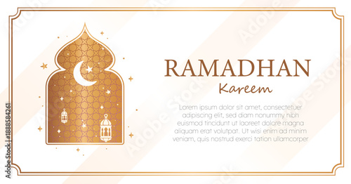 This high-quality vector illustration captures the essence of the holy month with a sophisticated and modern aesthetic. Designed with a minimalist yet luxurious approach, the artwork features a balanc