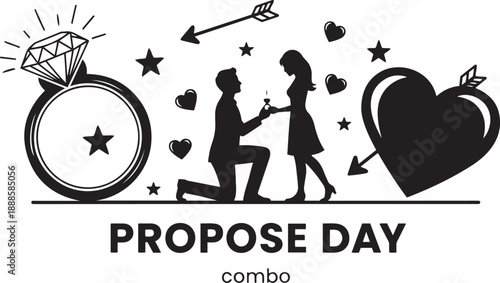 Minimalist vector illustration of an apple design incorporating a silhouette outline of a couple to create a unique art symbol for love