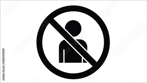No entry symbol featuring a silhouette of a person inside a circle