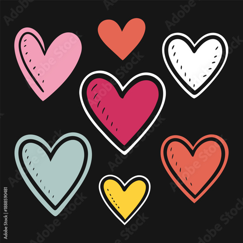 seamless pattern with red hearts