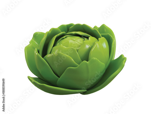 Green cabbage icon 3d render concept of fresh healthy green cabbage vegetables icon vector illustration