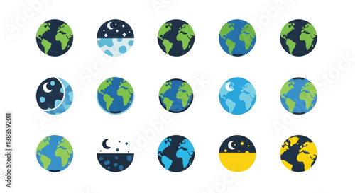 Earth planet showing day and night cycle rotating in space representing global change and time zones, concept of environment and geography.