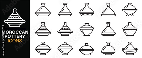 North African pottery and cooking vessel outline symbols