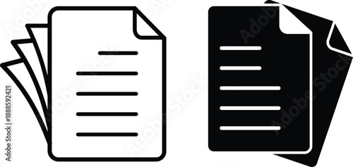  paper stack, single page contrast in white and black