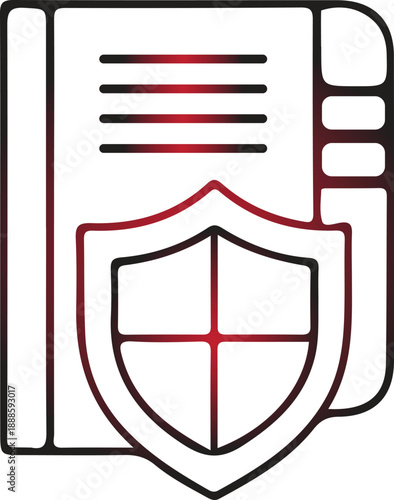 Safeguarding Digital Information Assets A contemporary graphic icon symbolizing robust data security, document privacy, and comprehensive protection of sensitive records and confidential knowledge