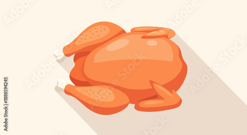 A whole roasted chicken with a golden-brown crust