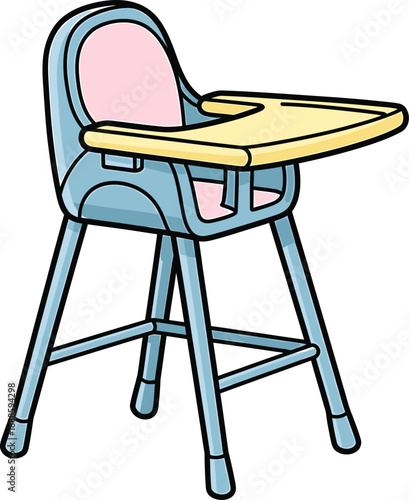 Cute Cartoon Baby High Chair with Tray for Infant Feeding Time