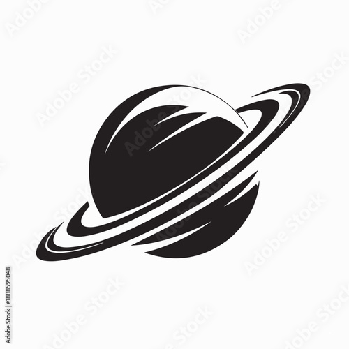 Planet Saturn logo vector illustration design on white background