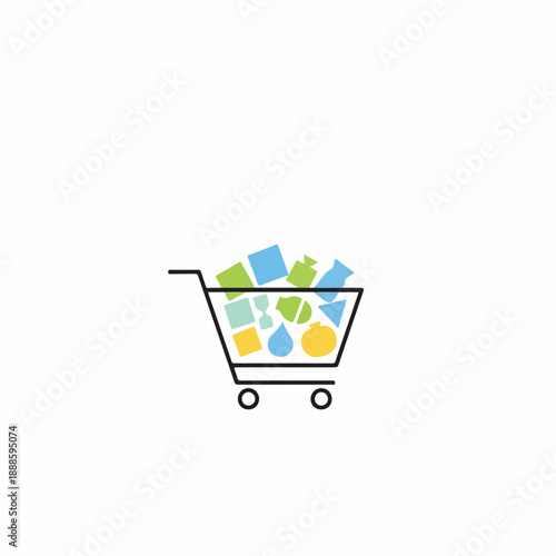 Shopping Cart With Household Items