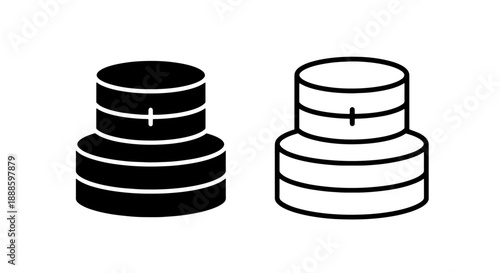 Stacked Coins Icon - Black and White Vector Art for Finance and Savings Concepts
