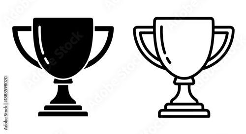 A trophy cup icon with a broad base, indicating achievement and championship.