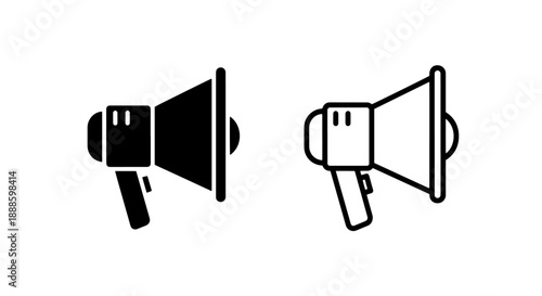 Classic Megaphone Icon: Essential Announcement and Marketing Tool for Communication and Promotion