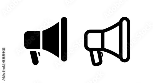 Simple Megaphone Design: Bold Graphic Icon for Urgent Announcements and Promotional Camp.aigns