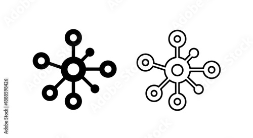 Irregular Node Connection Icon: Abstract Distributed Network System for Modern Digital Concepts