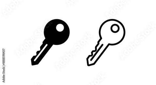 Modern Key Symbol: Digital Security and Restricted Access Icon for Protection and Exclusive Entry