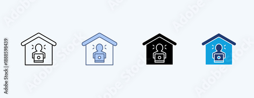 Remote Work Multiple Icon Illustration Vector