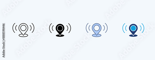 Real Time Tracking Multiple Icon Illustration Vector