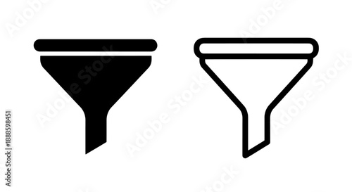 Sales Funnel Icon: Crucial Data Filtering and Conversion Process Symbol for Business and Marketing