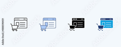 Online Ordering Multiple Icon Illustration Vector
