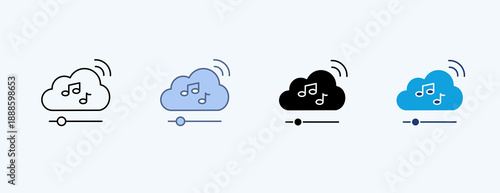 Music Streaming Multiple Icon Illustration Vector