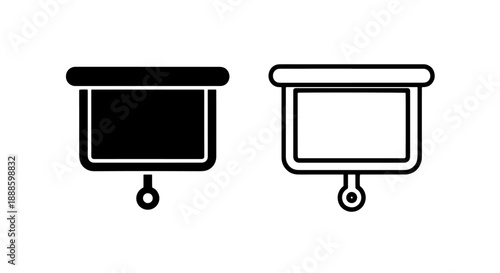 Projection Screen Icons - Black and White for Presentations