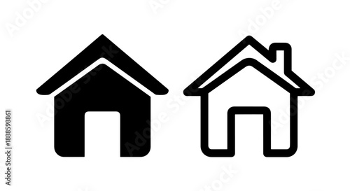 House Icons - Black and White for Home and Real Estate