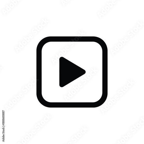 Play Button Icon Inside Rounded Square