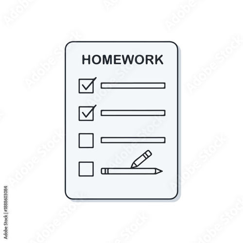 Homework Checklist on Paper