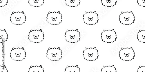 dog seamless pattern Poodle Chow Chows fluffy face smile cartoon doodle pet french bulldog puppy tile background repeat wallpaper gift wrapping paper illustration