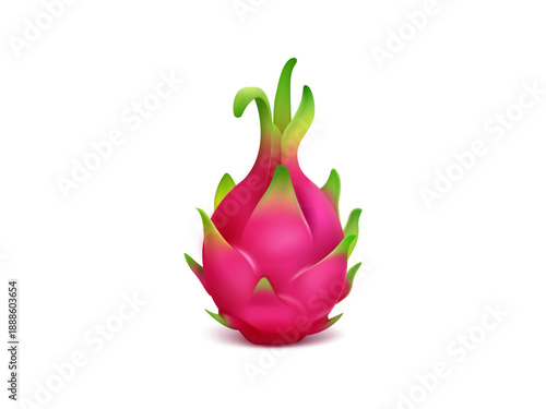Ripe dragon fruit 3d illustration with vibrant tropical texture realistic exotic food concept isolated for nutrition healthy lifestyle design