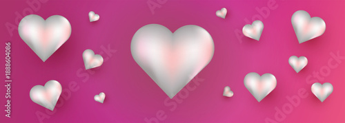 Happy Valentine's day template with heart shaped balloon, can be used in advertisement, promotion, love week sale poster design, discount announcement, online selling market flyer, Valentine day