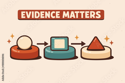 Evidence matters concept showing logical progression from data to conclusions