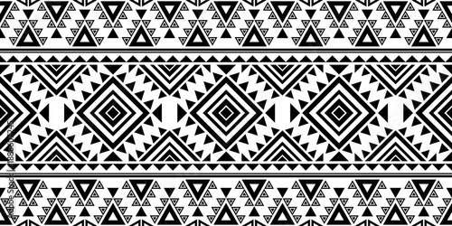 Seamless ethnic pattern with strong geometric diamond motifs and tribal ornament details