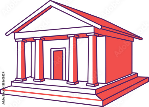 Beautiful Traditional Temple Architecture Illustration. Peaceful Ancient Temple Design with Artistic Details. Classic Temple Building with Ornamental Structure. Spiritual Temple Exterior Design