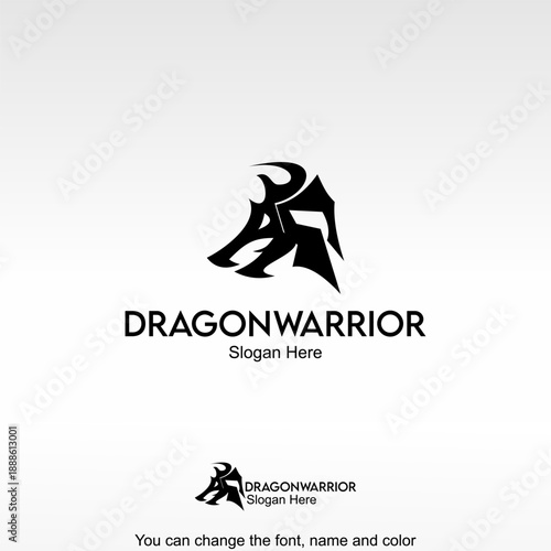 Black Dragon Warrior Logo Template Design Vector. An abstract dragon form representing energy, toughness, and agility.