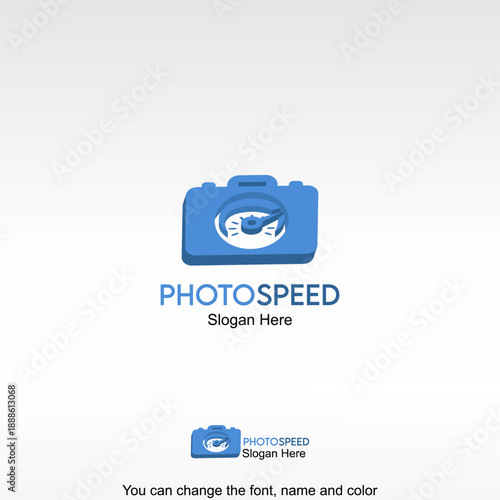 Photo Speed Logo Template Design Vector. A camera icon with motion effects, representing fast and dynamic photography.