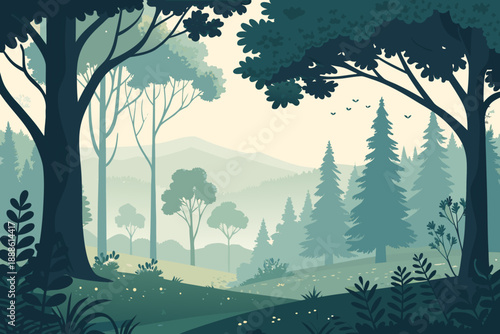 Depicting Peaceful Forest Clearing With Soft Lig Beautiful High-Quality Stock Image