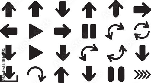 Arrows and direction signs symbols navigation