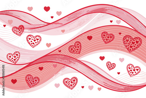 Depicting Valentine Waves Made Hearts And Dynamic Professional Photo