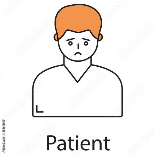 Patient icon, Comprehensive Care Guide, Wellness and Recovery Support, Trusted Medical Attention, Health Monitoring Solutions, vector