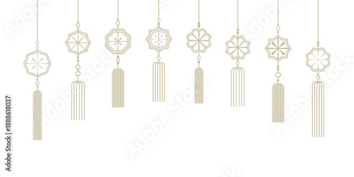 전통적인 스타일의 꽃 문양 노리개 장식 세트