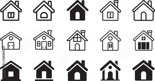 Black house on white background buildings architecture