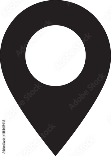 Black map pin location navigation pointer
